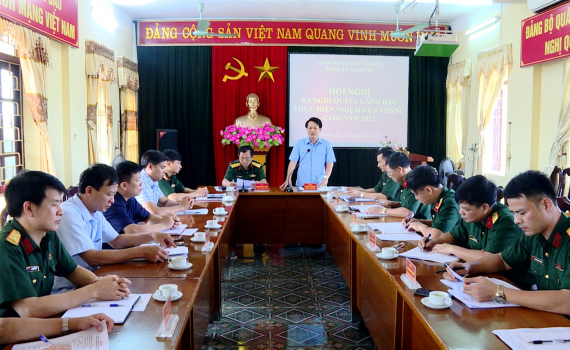 Đảng ủy Qu&acirc;n sự c&aacute;c huyện Y&ecirc;n Kh&aacute;nh, Hoa Lư, Y&ecirc;n M&ocirc; ra Nghị quyết l&atilde;nh đạo nhiệm vụ 6 th&aacute;ng cuối năm 2022