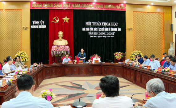 Hội thảo khoa học bản thảo cuốn s&aacute;ch &ldquo;Lịch sử Đảng bộ tỉnh Ninh B&igrave;nh tập III (2000 &ndash; 2020)&rdquo;