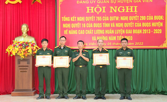 Đảng uỷ Qu&acirc;n sự huyện Gia Viễn tổng kết 10 năm thực hiện Nghị quyết số 765 của Qu&acirc;n uỷ Trung ương 