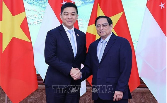 Thủ tướng Ch&iacute;nh phủ Phạm Minh Ch&iacute;nh tiếp Chủ tịch Quốc hội Singapore Tan Chuan-Jin