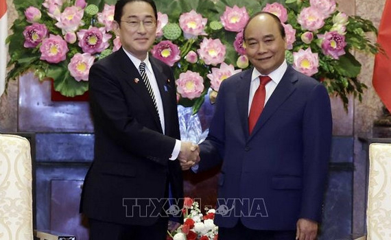 Chủ tịch nước Nguyễn Xu&acirc;n Ph&uacute;c tiếp Thủ tướng Nhật Bản Kishida Fumio