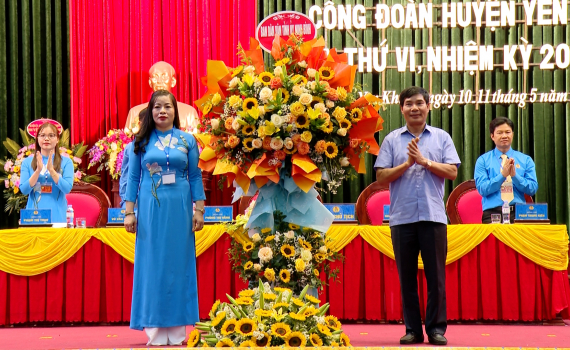 Đại hội C&ocirc;ng đo&agrave;n huyện Y&ecirc;n Kh&aacute;nh nhiệm kỳ 2023 - 2028