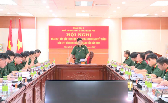 Khối thi đua LLVT 9 tỉnh, th&agrave;nh phố Qu&acirc;n khu 3 khảo s&aacute;t kết quả thực hiện phong tr&agrave;o thi đua quyết thắng tại Ninh B&igrave;nh