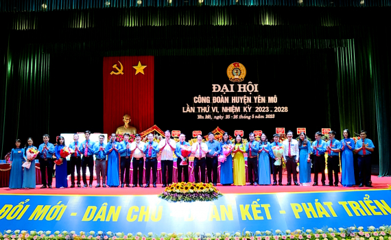Đại hội C&ocirc;ng đo&agrave;n huyện Y&ecirc;n M&ocirc; nhiệm kỳ 2023 - 2028