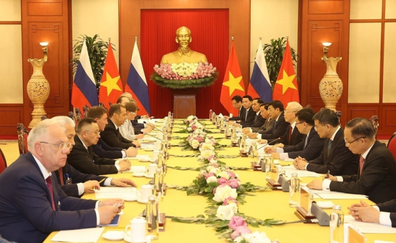 Tổng B&iacute; thư Nguyễn Ph&uacute; Trọng hội đ&agrave;m với Chủ tịch Đảng &ldquo;Nước Nga Thống nhất&rdquo;, Ph&oacute; Chủ tịch Hội đồng An ninh Li&ecirc;n bang Nga