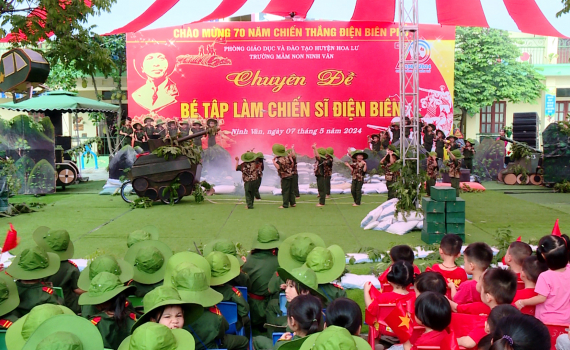 Chuy&ecirc;n đề &ldquo;B&eacute; tập l&agrave;m chiến sĩ Điện Bi&ecirc;n&rdquo; tại Trường Mầm non Ninh V&acirc;n