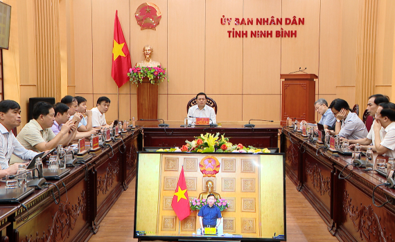 Hội nghị trực tuyến g&oacute;p &yacute; x&acirc;y dựng Nghị định quy định bồi thường, hỗ trợ, t&aacute;i định cư v&agrave; gi&aacute; đất