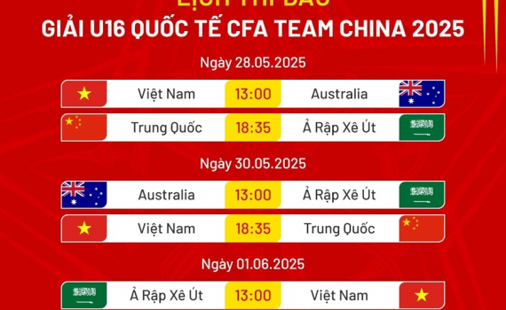U16 Việt Nam dự giải b&oacute;ng đ&aacute; quốc tế ở Trung Quốc