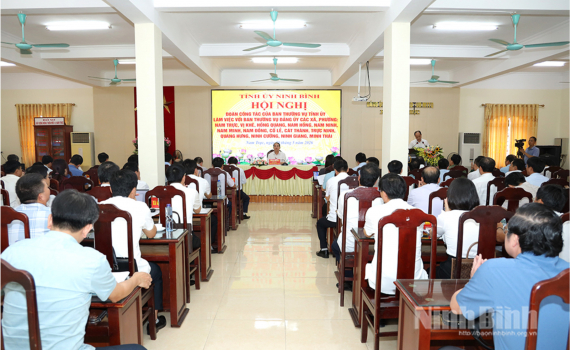 Đo&agrave;n c&ocirc;ng t&aacute;c của Ban Thường vụ Tỉnh ủy l&agrave;m việc với Ban Thường vụ Đảng ủy c&aacute;c x&atilde;, phường thuộc nh&oacute;m 11
