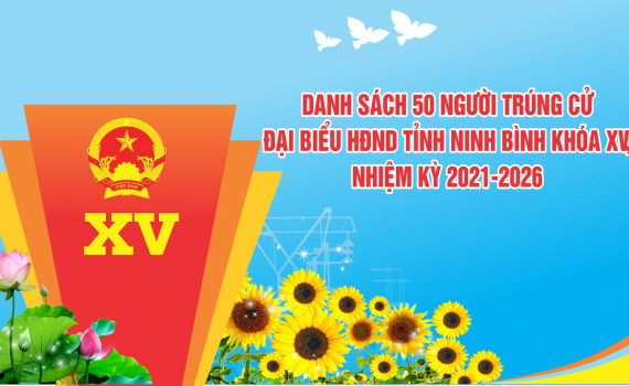Infographics: 50 người tr&uacute;ng cử đại biểu HĐND tỉnh Ninh B&igrave;nh kh&oacute;a XV, nhiệm kỳ 2021-2026