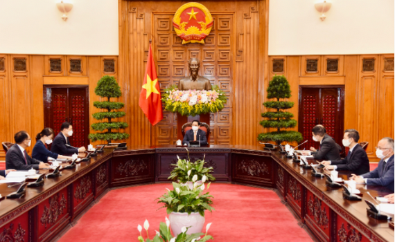 Thủ tướng Phạm Minh Ch&iacute;nh đề nghị sớm đưa kim ngạch thương mại Việt Nam-H&agrave;n Quốc l&ecirc;n 100 tỷ USD