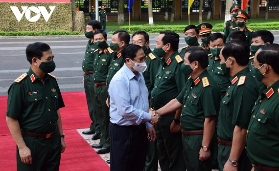 Thủ tướng Phạm Minh Ch&iacute;nh dự Hội nghị Qu&acirc;n ch&iacute;nh to&agrave;n qu&acirc;n 6 th&aacute;ng đầu năm 2021 