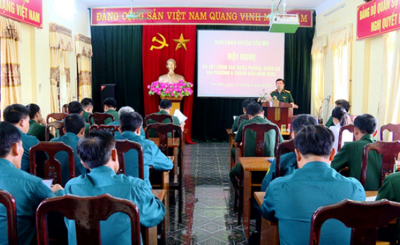 Y&ecirc;n M&ocirc; sơ kết c&ocirc;ng t&aacute;c quốc ph&ograve;ng, qu&acirc;n sự địa phương 6 th&aacute;ng đầu năm 2022