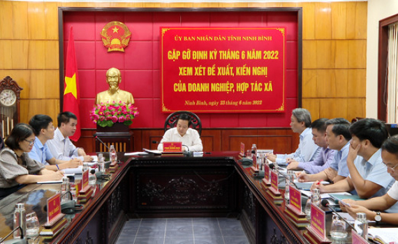 Đồng ch&iacute; Chủ tịch UBND tỉnh gặp gỡ, xem x&eacute;t đề xuất, kiến nghị của Doanh nghiệp, HTX