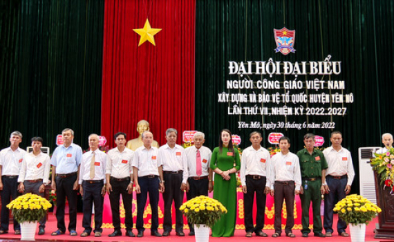 Đại hội đại biểu Người C&ocirc;ng gi&aacute;o Việt Nam x&acirc;y dựng v&agrave; bảo vệ Tổ quốc huyện Y&ecirc;n M&ocirc; kh&oacute;a VII