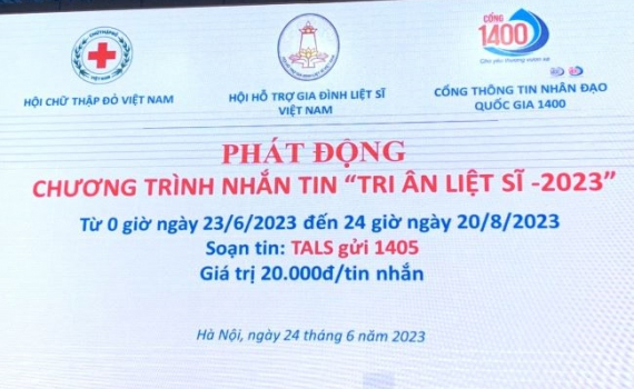 Ph&aacute;t động chương tr&igrave;nh nhắn tin &ldquo;Tri &acirc;n liệt sỹ - 2023"