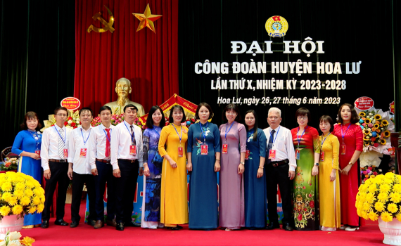 Đại hội C&ocirc;ng đo&agrave;n huyện Hoa Lư nhiệm kỳ 2023 - 2028