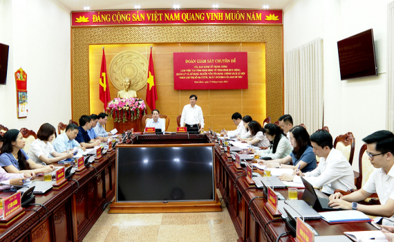 Đo&agrave;n gi&aacute;m s&aacute;t chuy&ecirc;n đề của Ủy ban Kinh tế Trung ương l&agrave;m việc tại Ninh B&igrave;nh