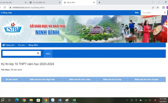Địa chỉ tra cứu điểm thi v&agrave;o lớp 10 THPT tỉnh Ninh B&igrave;nh, năm học 2023-2024