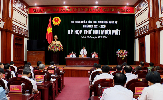 Kỳ họp thứ 21, HĐND tỉnh Ninh B&igrave;nh kh&oacute;a XV