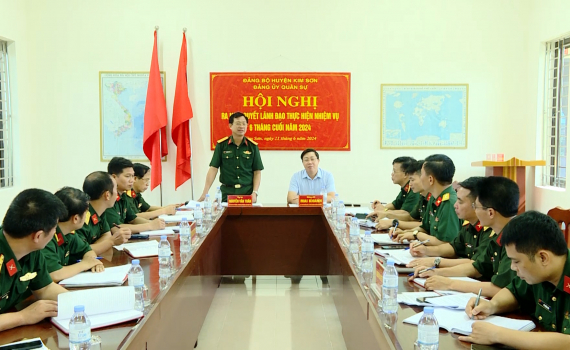 Đảng ủy Qu&acirc;n sự huyện Kim Sơn ra nghị quyết l&atilde;nh đạo thực hiện nhiệm vụ 6 th&aacute;ng cuối năm 2024