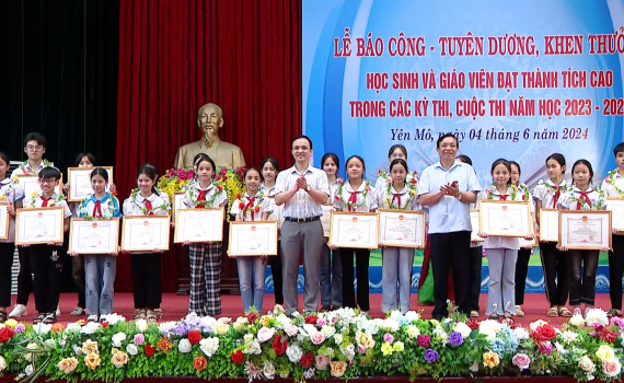 Y&ecirc;n M&ocirc; tuy&ecirc;n dương học sinh, gi&aacute;o vi&ecirc;n đạt th&agrave;nh t&iacute;ch cao năm học 2023-2024