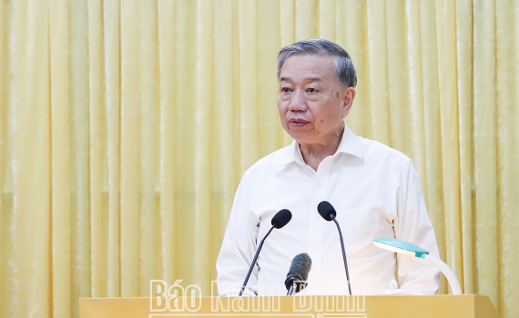 Ph&aacute;t biểu của Tổng B&iacute; thư T&ocirc; L&acirc;m tại buổi l&agrave;m việc với 3 tỉnh Nam Định, H&agrave; Nam, Ninh B&igrave;nh