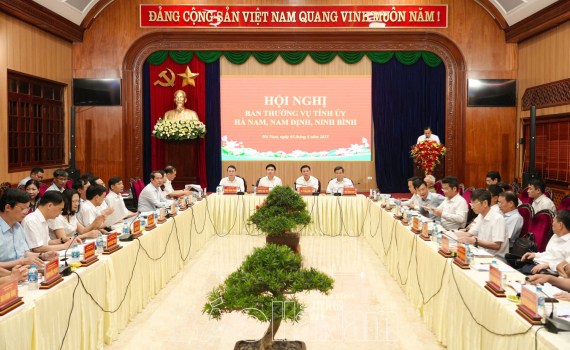 Hội nghị Ban Thường vụ Tỉnh ủy H&agrave; Nam, Nam Định, Ninh B&igrave;nh