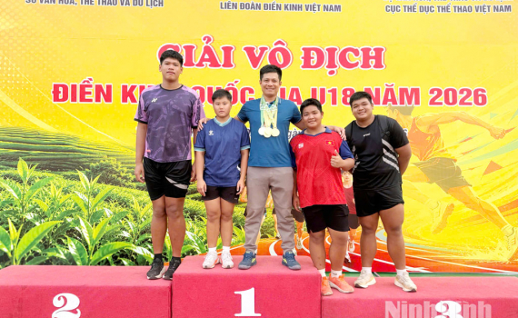 Điền kinh Ninh B&igrave;nh xuất sắc gi&agrave;nh 6 Huy chương V&agrave;ng tại Giải V&ocirc; địch Điền kinh quốc gia U18 năm 2026