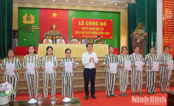 C&ocirc;ng bố Quyết định đặc x&aacute; năm 2026 của Chủ tịch nước tại Trại giam Ninh Kh&aacute;nh, Trại giam Nam H&agrave;, Trại tạm giam số 1 C&ocirc;ng an tỉnh