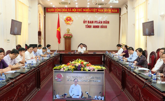 Hội nghị trực tuyến về c&ocirc;ng t&aacute;c r&agrave; so&aacute;t tổ chức thi tốt nghiệp THPT 2020