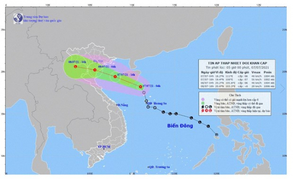 Biển Đ&ocirc;ng lại c&oacute; &aacute;p thấp nhiệt đới, Bắc Bộ v&agrave; Bắc Trung Bộ mưa rất to 