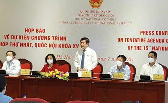 Kỳ họp thứ nh&acirc;́t, Qu&ocirc;́c h&ocirc;̣i khóa XV chính thức khai mạc vào sáng 20/7