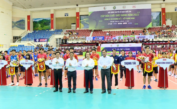 Khai mạc Bảng A Giải b&oacute;ng chuyền v&ocirc; địch quốc gia C&uacute;p H&oacute;a chất Đức Giang 2022 tại Ninh B&igrave;nh