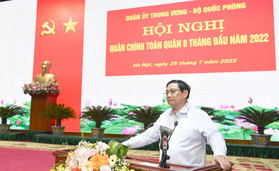 Thủ tướng Ch&iacute;nh phủ Phạm Minh Ch&iacute;nh dự Hội nghị qu&acirc;n ch&iacute;nh to&agrave;n qu&acirc;n