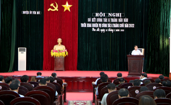Huyện ủy Y&ecirc;n M&ocirc; triển khai nhiệm vụ 6 th&aacute;ng cuối năm 2022