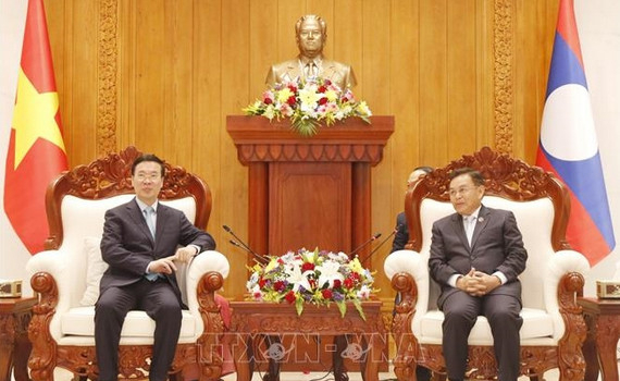 L&atilde;nh đạo cấp cao Đảng, Nh&agrave; nước L&agrave;o tiếp đo&agrave;n đại biểu cấp cao Đảng, Nh&agrave; nước ta