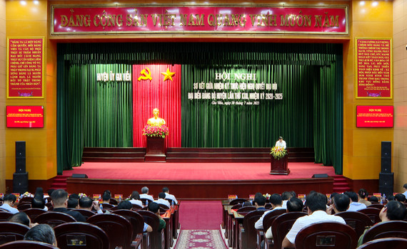 Hội nghị Sơ kết giữa nhiệm kỳ thực hiện Nghị quyết Đại hội đại biểu Đảng bộ huyện Gia Viễn lần thứ XXII, nhiệm kỳ 2020 &ndash; 2025