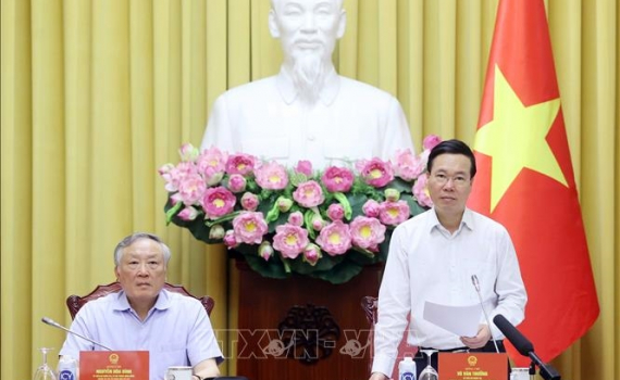 Chủ tịch nước V&otilde; Văn Thưởng chủ tr&igrave; l&agrave;m việc về giải quyết hồ sơ &aacute;n tử h&igrave;nh
