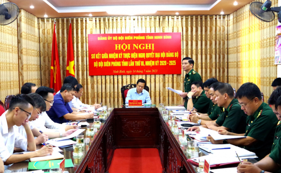 Đảng ủy Bộ Chỉ huy Bộ đội Bi&ecirc;n ph&ograve;ng Ninh B&igrave;nh tổ chức hội nghị sơ kết giữa nhiệm kỳ