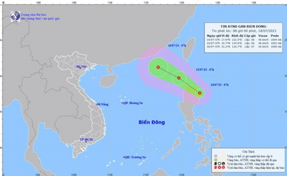 C&ocirc;ng văn của Ban Chỉ huy PCTT v&agrave; TKCN tỉnh​ về việc chủ động ứng ph&oacute; với &aacute;p thấp nhiệt đới gần biển Đ&ocirc;ng