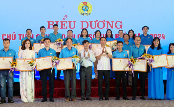 Li&ecirc;n đo&agrave;n Lao động tỉnh biểu dương 95 Chủ tịch C&ocirc;ng đo&agrave;n cơ sở ti&ecirc;u biểu