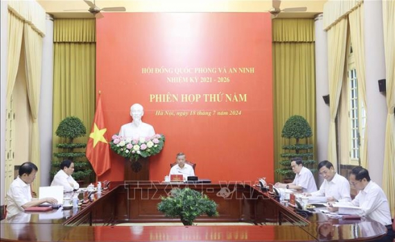 Chủ tịch nước T&ocirc; L&acirc;m chủ tr&igrave; Phi&ecirc;n họp thứ 5 Hội đồng Quốc ph&ograve;ng v&agrave; An ninh
