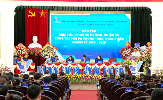 Đại hội Hội Li&ecirc;n hiệp Thanh ni&ecirc;n th&agrave;nh phố Tam Điệp lần thứ V, nhiệm kỳ 2024 -2029