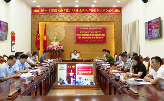 Hội nghị trực tuyến giao ban hoạt động của Ban Chỉ đạo ph&ograve;ng, chống tham nhũng, ti&ecirc;u cực tỉnh, th&agrave;nh phố
