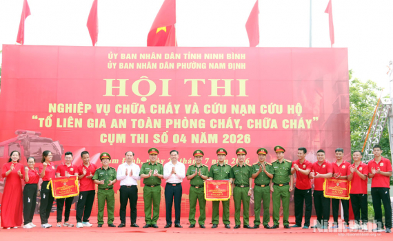 Phường Nam Định đạt giải Nhất to&agrave;n đo&agrave;n Hội thi nghiệp vụ chữa ch&aacute;y v&agrave; cứu nạn, cứu hộ Cụm thi số 4