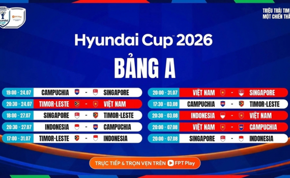 Lịch thi đấu đội tuyển Việt Nam tại v&ograve;ng bảng ASEAN Cup 2026