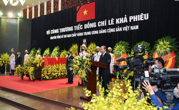 Lời cảm ơn của Ban Lễ tang Nh&agrave; nước v&agrave; gia đ&igrave;nh đồng ch&iacute; L&ecirc; Khả Phi&ecirc;u