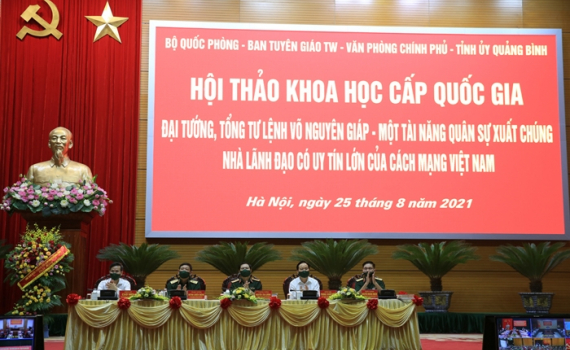 "Đại tướng, Tổng Tư lệnh V&otilde; Nguy&ecirc;n Gi&aacute;p - Một t&agrave;i năng qu&acirc;n sự xuất ch&uacute;ng, nh&agrave; l&atilde;nh đạo c&oacute; uy t&iacute;n lớn của c&aacute;ch mạng Việt Nam"