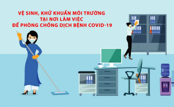 Hướng dẫn vệ sinh khử khuẩn m&ocirc;i trường tại nơi l&agrave;m việc